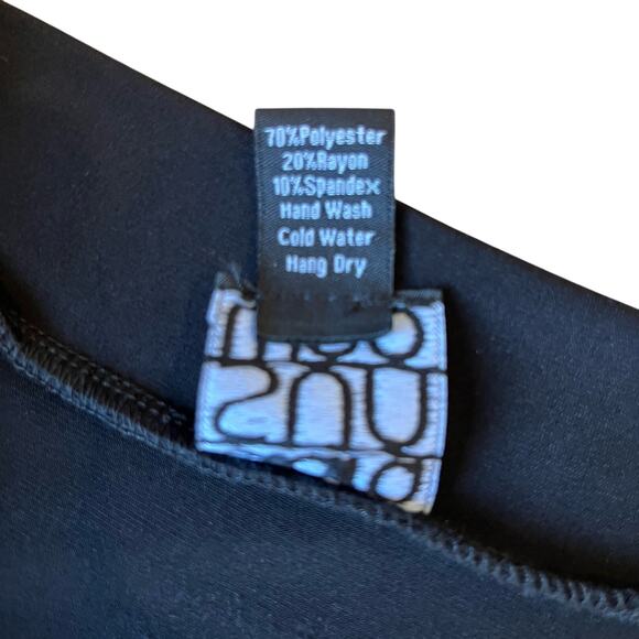 Clara Sun Woo Top Tunic Size Small Black Stretch Knit Lagenlook Artsy Travel - Picture 5 of 8